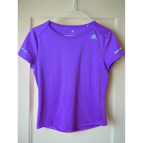 Adidas Girls Size Small Athletic Tee – Purple Climalite Performance Shirt - Picture 1 of 3